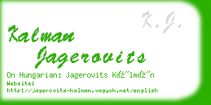 kalman jagerovits business card